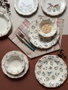 Hermia Amber 24 Juego de Cena de Porcelana de 24 Piezas Elegante Versátil Duradero Apto Lavavajillas Microondas